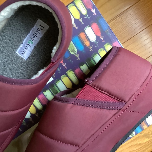 PAISLEY & GRAY Houser Quilted Faux Shearling Lined Slipper Maroon SZ L - Picture 10 of 16